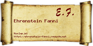 Ehrenstein Fanni névjegykártya